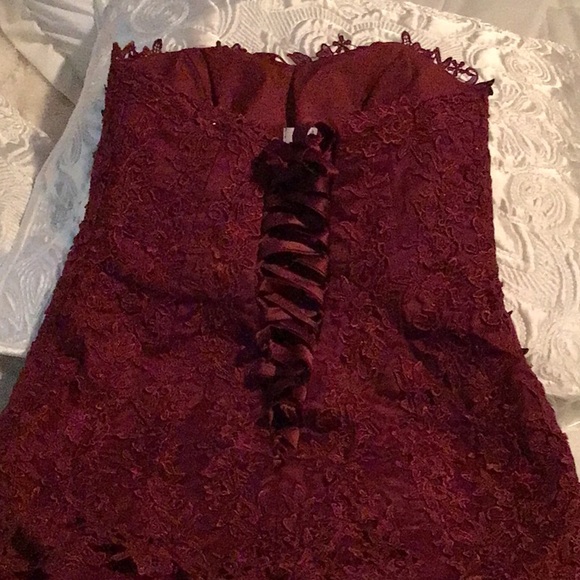 Beautiful Long Burgundy Formal Mermaid Dress - Picture 9 of 12